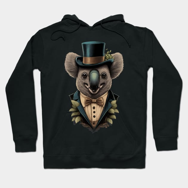 Koala with top hat Hoodie by K3rst